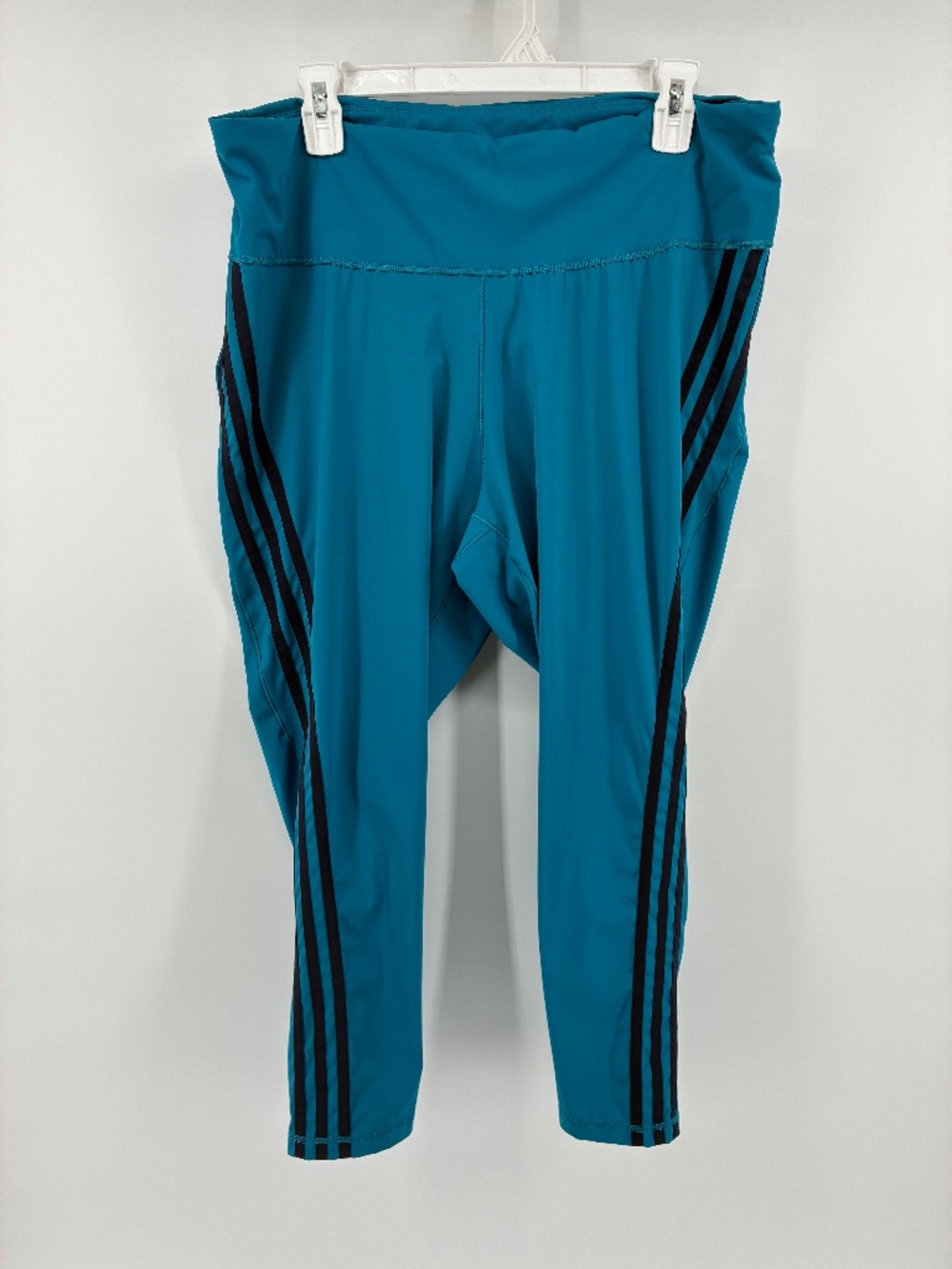 MASSIVE $10 SALE adidas Teal Blue Three Stripe 3/4 Athletic Pants